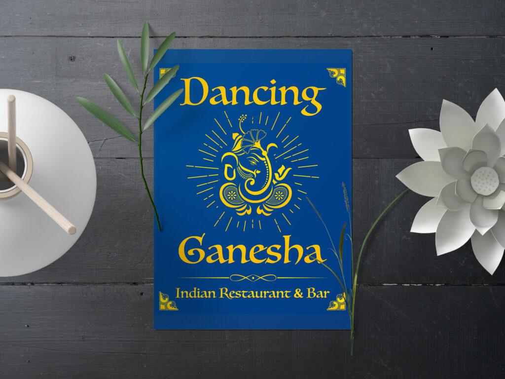 DANCING GANESHA Indian Restaurant & Bar Minneapolis, MINNESOTA, 2019.
> Designed logo and signages.